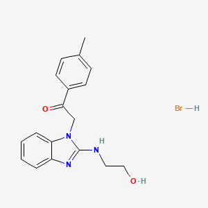 molecular formula C18H20BrN3O2 B5149192 2-{2-[(2-hydroxyethyl)amino]-1H-benzimidazol-1-yl}-1-(4-methylphenyl)ethanone hydrobromide CAS No. 174312-22-2