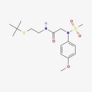 molecular formula C16H26N2O4S2 B5149201 N~1~-[2-(tert-butylthio)ethyl]-N~2~-(4-methoxyphenyl)-N~2~-(methylsulfonyl)glycinamide 