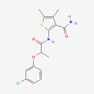 2-{[2-(3-chlorophenoxy)propanoyl]amino}-4,5-dimethyl-3-thiophenecarboxamide