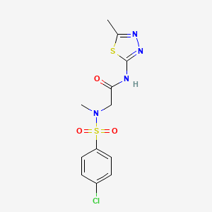 molecular formula C12H13ClN4O3S2 B5149219 N~2~-[(4-chlorophenyl)sulfonyl]-N~2~-methyl-N~1~-(5-methyl-1,3,4-thiadiazol-2-yl)glycinamide 