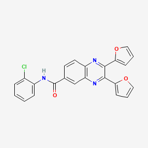 molecular formula C23H14ClN3O3 B5149269 N-(2-chlorophenyl)-2,3-di-2-furyl-6-quinoxalinecarboxamide 