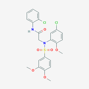 N~2~-(5-chloro-2-methoxyphenyl)-N~1~-(2-chlorophenyl)-N~2~-[(3,4-dimethoxyphenyl)sulfonyl]glycinamide