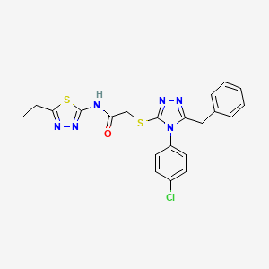2-{[5-benzyl-4-(4-chlorophenyl)-4H-1,2,4-triazol-3-yl]thio}-N-(5-ethyl-1,3,4-thiadiazol-2-yl)acetamide