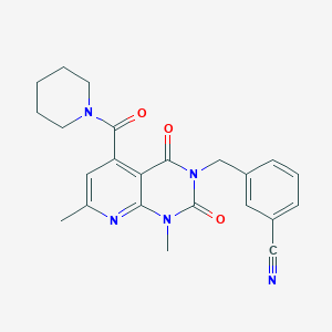 3-{[1,7-dimethyl-2,4-dioxo-5-(1-piperidinylcarbonyl)-1,4-dihydropyrido[2,3-d]pyrimidin-3(2H)-yl]methyl}benzonitrile