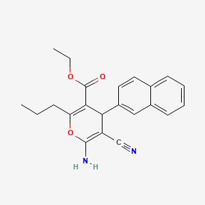 ethyl 6-amino-5-cyano-4-(2-naphthyl)-2-propyl-4H-pyran-3-carboxylate