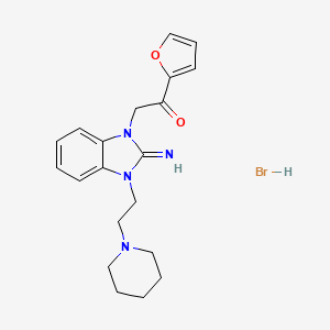 1-(2-furyl)-2-{2-imino-3-[2-(1-piperidinyl)ethyl]-2,3-dihydro-1H-benzimidazol-1-yl}ethanone hydrobromide