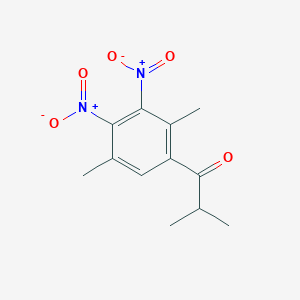 molecular formula C12H14N2O5 B514932 1-{3,4-Bisnitro-2,5-dimethylphenyl}-2-methyl-1-propanone 