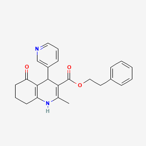 2-phenylethyl 2-methyl-5-oxo-4-(3-pyridinyl)-1,4,5,6,7,8-hexahydro-3-quinolinecarboxylate