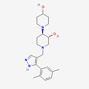molecular formula C22H32N4O2 B5149403 (3'R*,4'R*)-1'-{[3-(2,5-dimethylphenyl)-1H-pyrazol-4-yl]methyl}-1,4'-bipiperidine-3',4-diol 