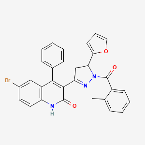 6-bromo-3-[5-(2-furyl)-1-(2-methylbenzoyl)-4,5-dihydro-1H-pyrazol-3-yl]-4-phenyl-2(1H)-quinolinone