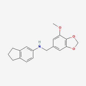 2,3-dihydro-1H-inden-5-yl[(7-methoxy-1,3-benzodioxol-5-yl)methyl]amine