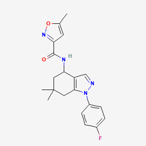 molecular formula C20H21FN4O2 B5149435 N-[1-(4-fluorophenyl)-6,6-dimethyl-4,5,6,7-tetrahydro-1H-indazol-4-yl]-5-methyl-3-isoxazolecarboxamide 