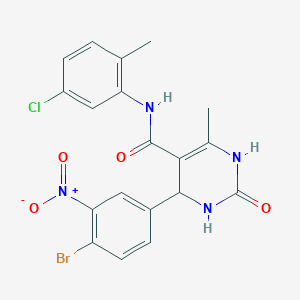 molecular formula C19H16BrClN4O4 B5149444 4-(4-bromo-3-nitrophenyl)-N-(5-chloro-2-methylphenyl)-6-methyl-2-oxo-1,2,3,4-tetrahydro-5-pyrimidinecarboxamide 