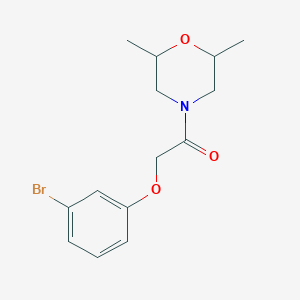 molecular formula C14H18BrNO3 B5149455 4-[(3-bromophenoxy)acetyl]-2,6-dimethylmorpholine 