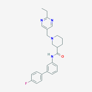 1-[(2-ethyl-5-pyrimidinyl)methyl]-N-(4'-fluoro-3-biphenylyl)-3-piperidinecarboxamide