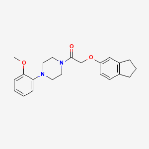 molecular formula C22H26N2O3 B5149469 1-[(2,3-dihydro-1H-inden-5-yloxy)acetyl]-4-(2-methoxyphenyl)piperazine 