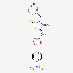 molecular formula C20H13N3O4S2 B5149493 5-{[5-(4-nitrophenyl)-2-furyl]methylene}-3-(3-pyridinylmethyl)-2-thioxo-1,3-thiazolidin-4-one 