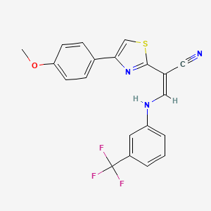 2-[4-(4-methoxyphenyl)-1,3-thiazol-2-yl]-3-{[3-(trifluoromethyl)phenyl]amino}acrylonitrile