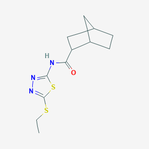 molecular formula C12H17N3OS2 B5149528 N-[5-(ethylthio)-1,3,4-thiadiazol-2-yl]bicyclo[2.2.1]heptane-2-carboxamide 