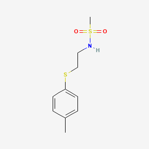 molecular formula C10H15NO2S2 B5149536 N-{2-[(4-methylphenyl)thio]ethyl}methanesulfonamide 