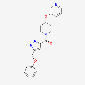 molecular formula C21H22N4O3 B5149541 3-[(1-{[5-(phenoxymethyl)-1H-pyrazol-3-yl]carbonyl}-4-piperidinyl)oxy]pyridine 