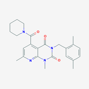 molecular formula C24H28N4O3 B5149562 3-(2,5-dimethylbenzyl)-1,7-dimethyl-5-(1-piperidinylcarbonyl)pyrido[2,3-d]pyrimidine-2,4(1H,3H)-dione 