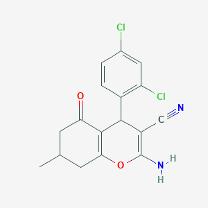 2-amino-4-(2,4-dichlorophenyl)-7-methyl-5-oxo-5,6,7,8-tetrahydro-4H-chromene-3-carbonitrile