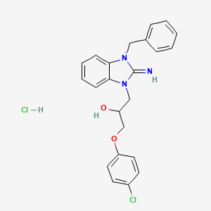 molecular formula C23H23Cl2N3O2 B5149612 1-(3-benzyl-2-imino-2,3-dihydro-1H-benzimidazol-1-yl)-3-(4-chlorophenoxy)-2-propanol hydrochloride 