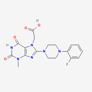 {8-[4-(2-fluorophenyl)-1-piperazinyl]-3-methyl-2,6-dioxo-1,2,3,6-tetrahydro-7H-purin-7-yl}acetic acid