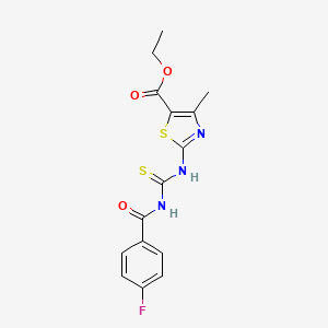 ethyl 2-({[(4-fluorobenzoyl)amino]carbonothioyl}amino)-4-methyl-1,3-thiazole-5-carboxylate