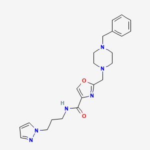 2-[(4-benzyl-1-piperazinyl)methyl]-N-[3-(1H-pyrazol-1-yl)propyl]-1,3-oxazole-4-carboxamide