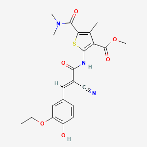 molecular formula C22H23N3O6S B5149676 methyl 2-{[2-cyano-3-(3-ethoxy-4-hydroxyphenyl)acryloyl]amino}-5-[(dimethylamino)carbonyl]-4-methyl-3-thiophenecarboxylate 