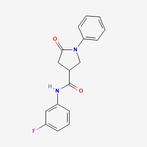 N-(3-fluorophenyl)-5-oxo-1-phenyl-3-pyrrolidinecarboxamide