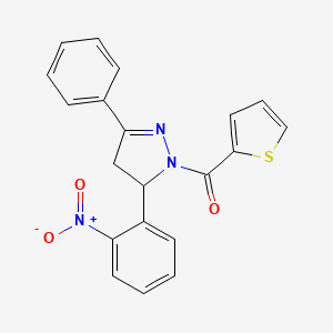 5-(2-nitrophenyl)-3-phenyl-1-(2-thienylcarbonyl)-4,5-dihydro-1H-pyrazole