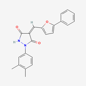 molecular formula C22H18N2O3 B5149750 1-(3,4-dimethylphenyl)-4-[(5-phenyl-2-furyl)methylene]-3,5-pyrazolidinedione 