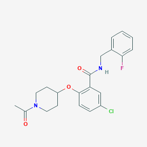 2-[(1-acetyl-4-piperidinyl)oxy]-5-chloro-N-(2-fluorobenzyl)benzamide