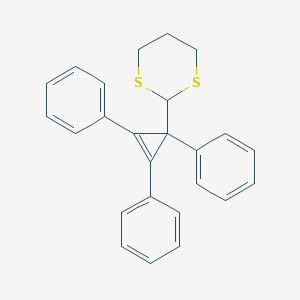 molecular formula C25H22S2 B514976 2-(1,2,3-Triphenyl-2-cyclopropen-1-yl)-1,3-dithiane 