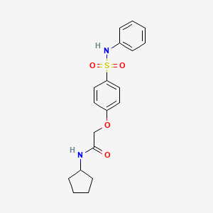 molecular formula C19H22N2O4S B5149779 2-[4-(anilinosulfonyl)phenoxy]-N-cyclopentylacetamide 