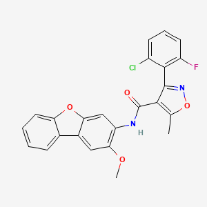 molecular formula C24H16ClFN2O4 B5149794 3-(2-chloro-6-fluorophenyl)-N-(2-methoxydibenzo[b,d]furan-3-yl)-5-methyl-4-isoxazolecarboxamide 