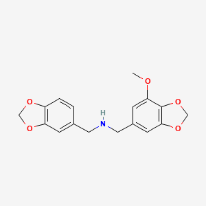 molecular formula C17H17NO5 B5149804 (1,3-benzodioxol-5-ylmethyl)[(7-methoxy-1,3-benzodioxol-5-yl)methyl]amine 