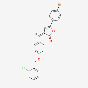 molecular formula C24H16BrClO3 B5149811 5-(4-bromophenyl)-3-{4-[(2-chlorobenzyl)oxy]benzylidene}-2(3H)-furanone 