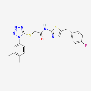 molecular formula C21H19FN6OS2 B5149815 2-{[1-(3,4-dimethylphenyl)-1H-tetrazol-5-yl]thio}-N-[5-(4-fluorobenzyl)-1,3-thiazol-2-yl]acetamide 