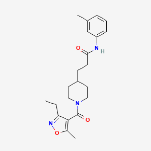 3-{1-[(3-ethyl-5-methyl-4-isoxazolyl)carbonyl]-4-piperidinyl}-N-(3-methylphenyl)propanamide