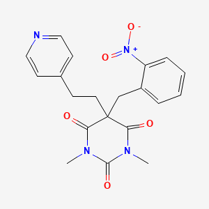 molecular formula C20H20N4O5 B5149853 1,3-dimethyl-5-(2-nitrobenzyl)-5-[2-(4-pyridinyl)ethyl]-2,4,6(1H,3H,5H)-pyrimidinetrione 