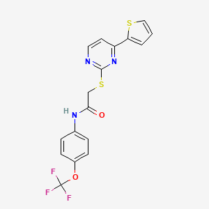 2-{[4-(2-THIENYL)-2-PYRIMIDINYL]SULFANYL}-N~1~-[4-(TRIFLUOROMETHOXY)PHENYL]ACETAMIDE