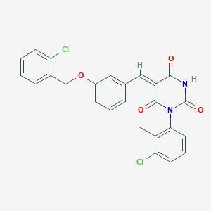 5-{3-[(2-chlorobenzyl)oxy]benzylidene}-1-(3-chloro-2-methylphenyl)-2,4,6(1H,3H,5H)-pyrimidinetrione