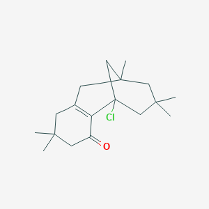 molecular formula C18H27ClO B514991 1,2,5,6,7,8,9,10-Octahydro-2,2,7,7,9-pentamethyl-5-chloro-5,9-methanobenzocycloocten-4(3H)-one 