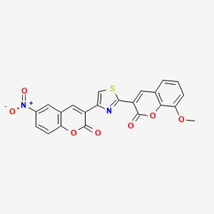 molecular formula C22H12N2O7S B5149946 3-[2-(8-methoxy-2-oxo-2H-chromen-3-yl)-1,3-thiazol-4-yl]-6-nitro-2H-chromen-2-one 