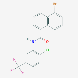 molecular formula C18H10BrClF3NO B5149953 5-bromo-N-[2-chloro-5-(trifluoromethyl)phenyl]-1-naphthamide 