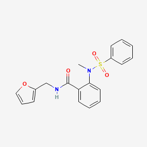molecular formula C19H18N2O4S B5149957 N-(2-furylmethyl)-2-[methyl(phenylsulfonyl)amino]benzamide 